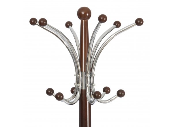 Вешалка Sakura mod. GH-8606  дерево/хром/мрамор, 37 x 37 x 175 см, Black Черный / Walnut Орех