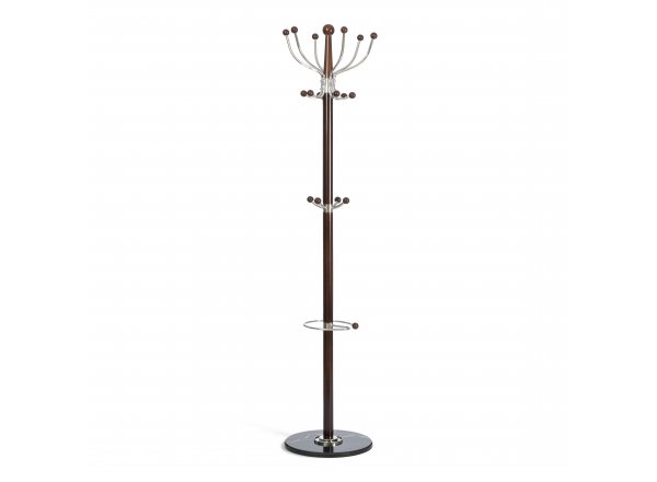 Вешалка Hanami mod. GH-8617  дерево/хром/мрамор, 37 x 37 x 175 см, Black Черный / Walnut Орех