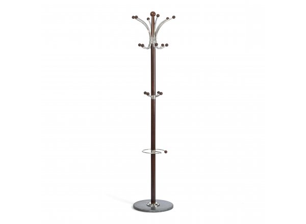 Вешалка Sakura mod. GH-8606  дерево/хром/мрамор, 37 x 37 x 175 см, Black Черный / Walnut Орех
